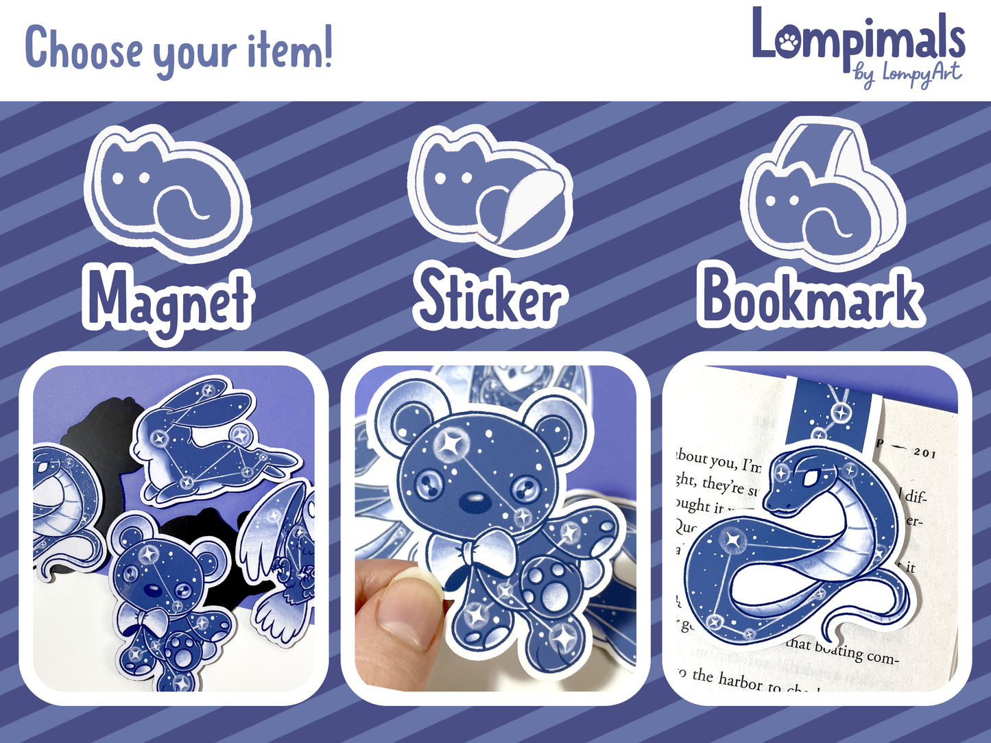 Constellation Lompimals - Stickers/Magnets/Bookmarks