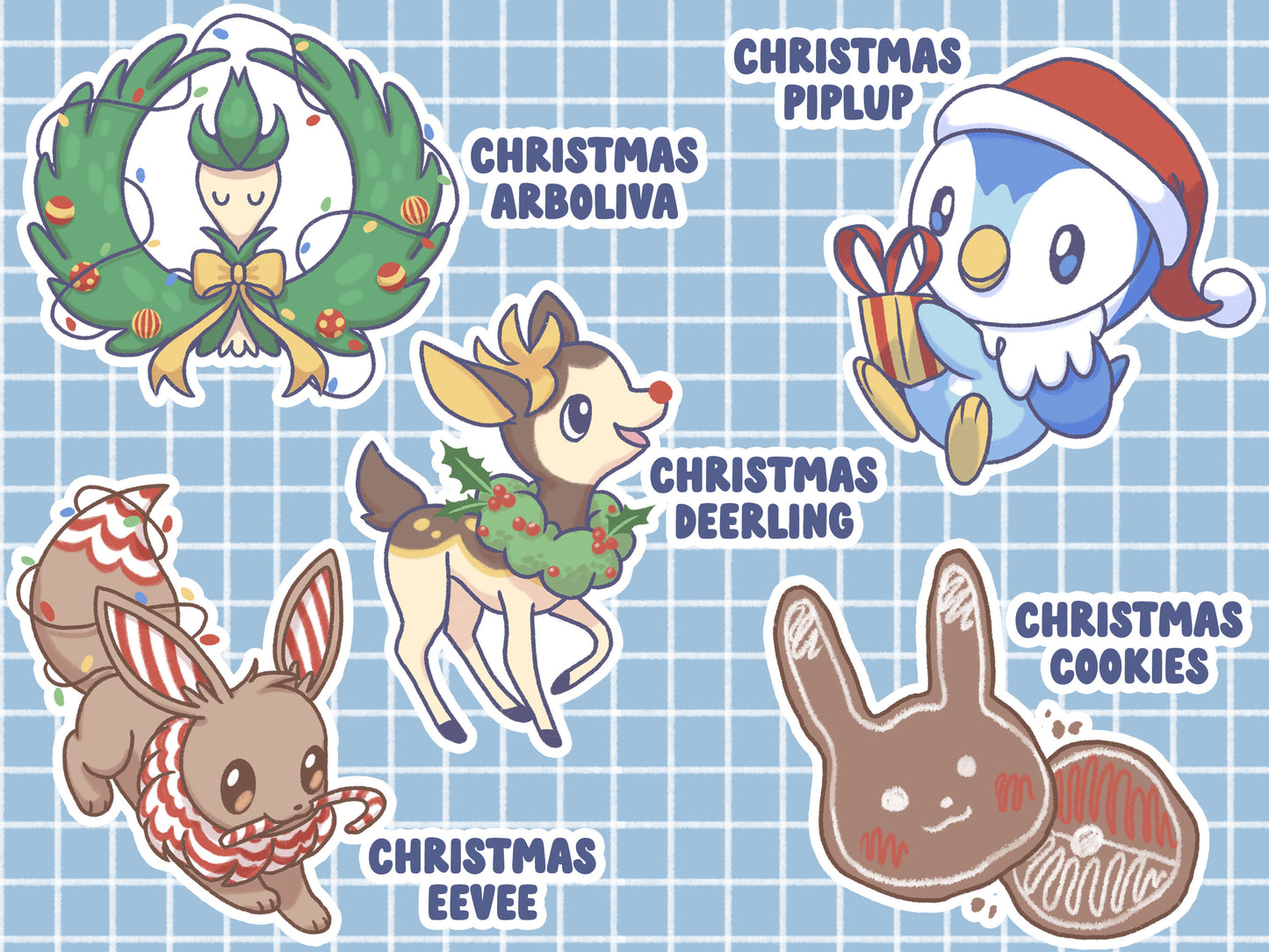 Pokemon Stickers - Christmas Theme