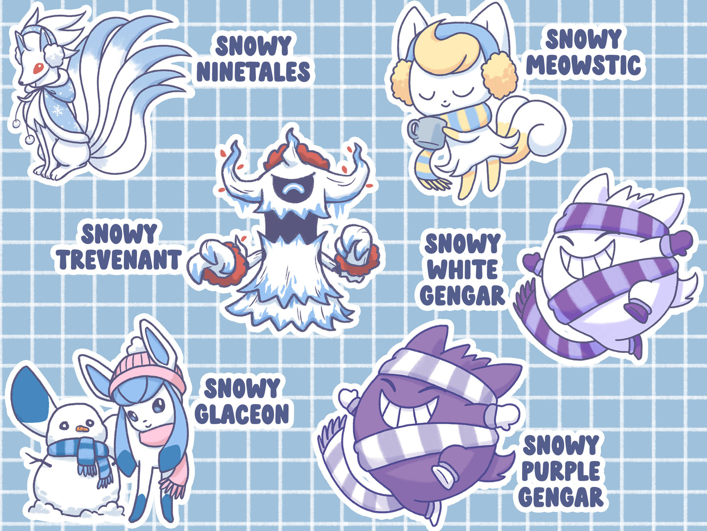 Pokemon Stickers - Winter Theme