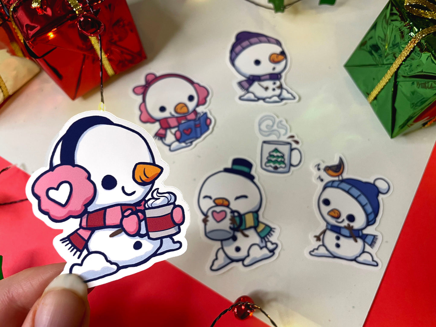 Winter Snowman Sticker Set