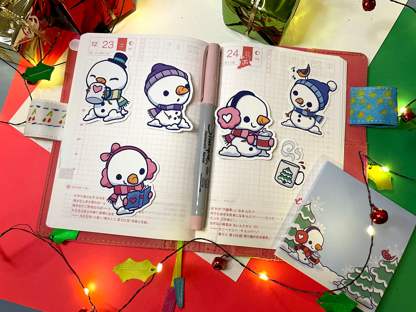 Winter Snowman Sticker Set