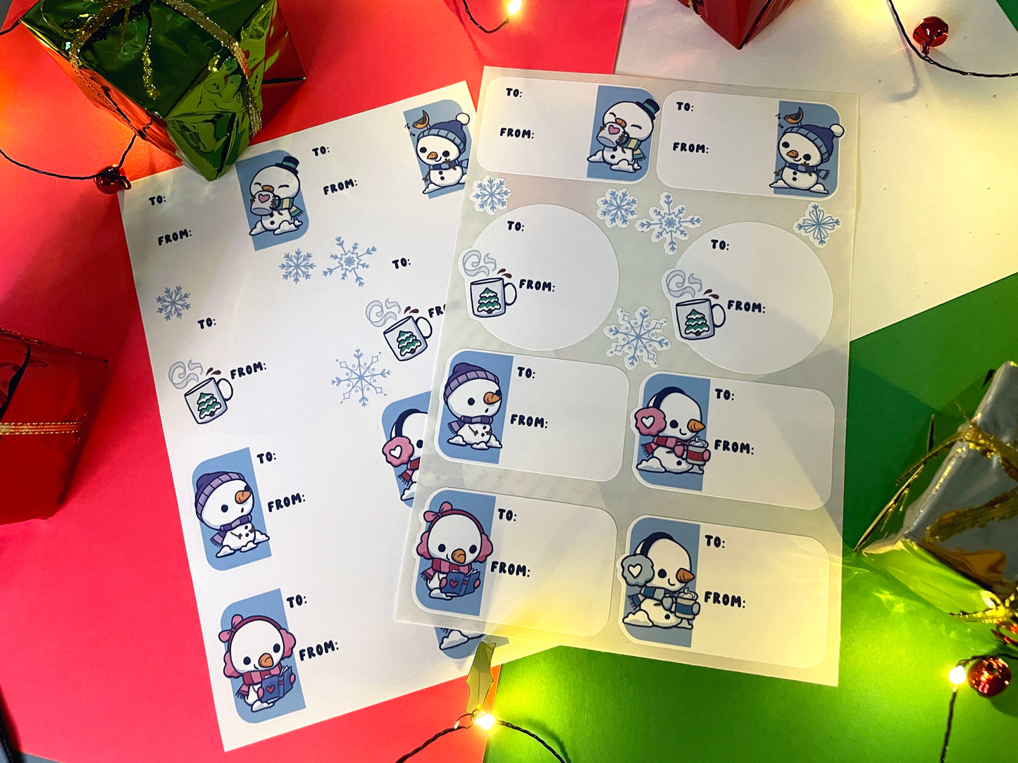 Winter Snowman Gift Labels