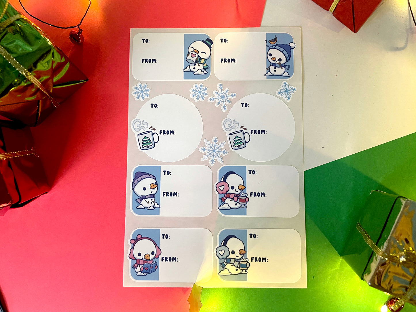 Winter Snowman Gift Labels