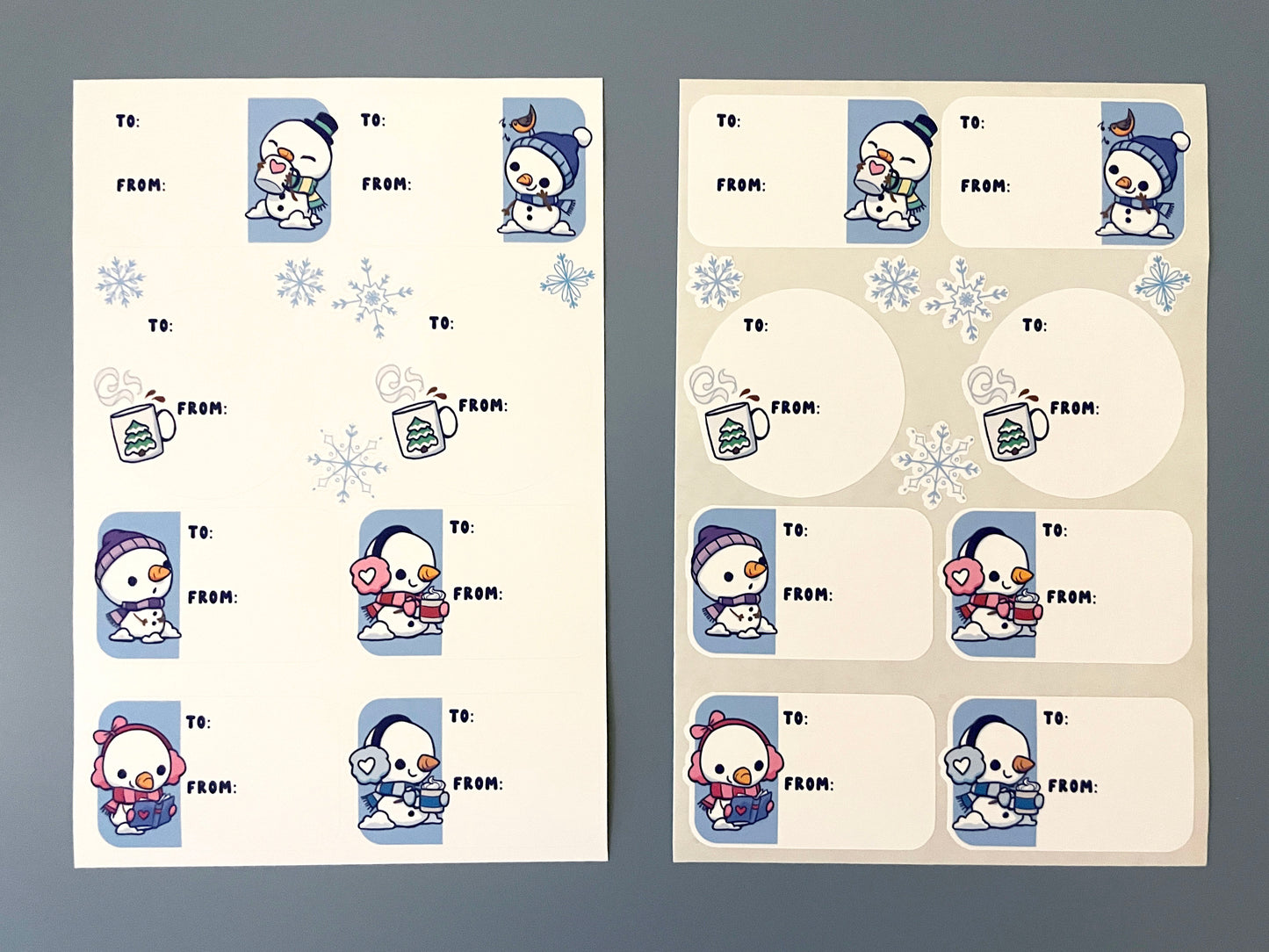 Winter Snowman Gift Labels
