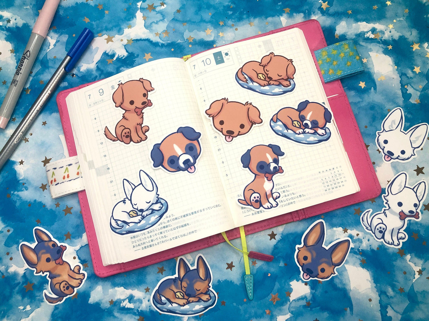 Choose your Dog! Sticker Pack Custom (24 different breeds, husky boxer shepherd corgi shiba inu pug lab yorkie beagle pomeranian dalmatian)