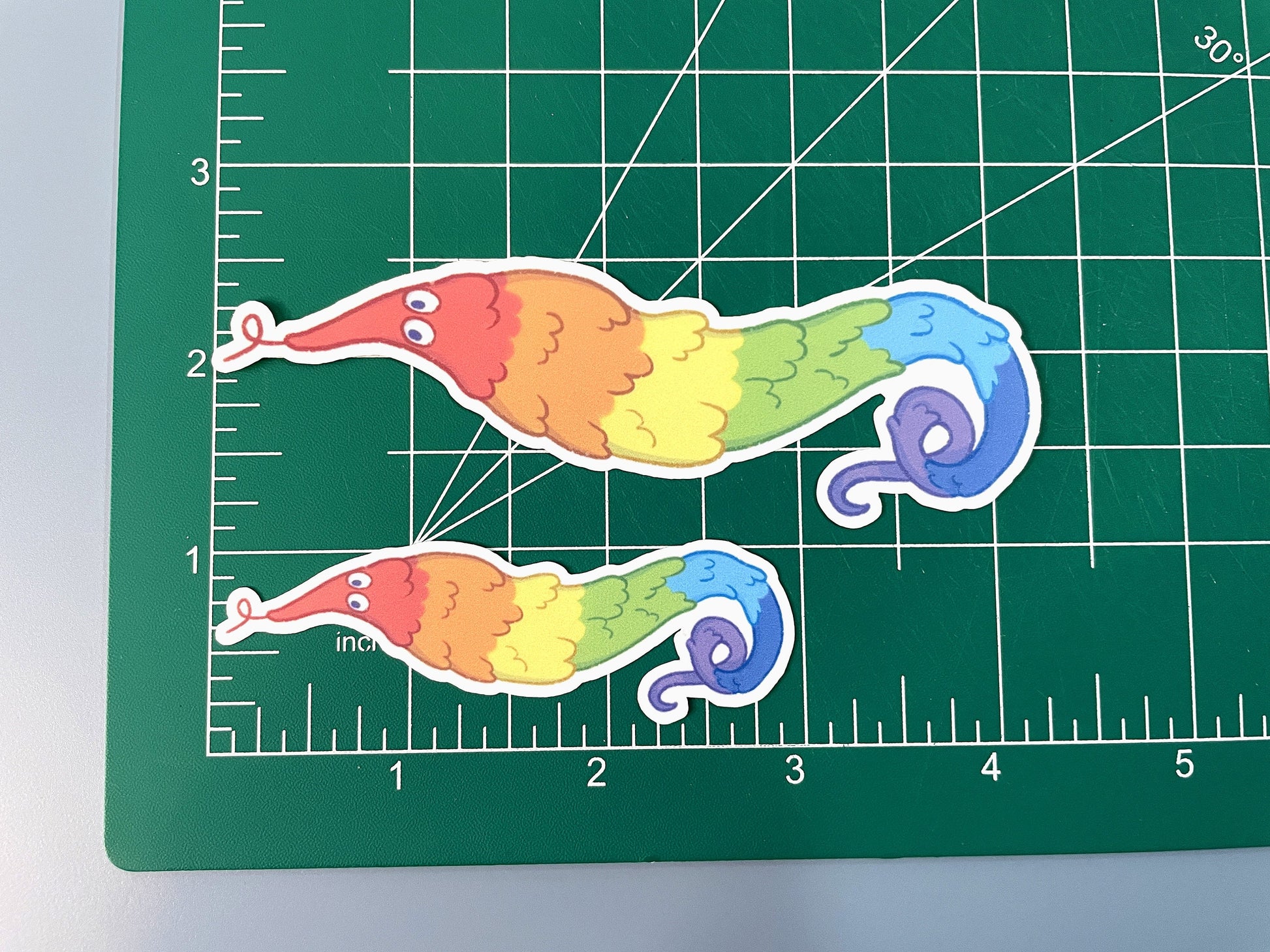 Worm on a String Sticker / funny waterproof sticker for laptop water bottle notebook, colorful rainbow kidcore stickers gift