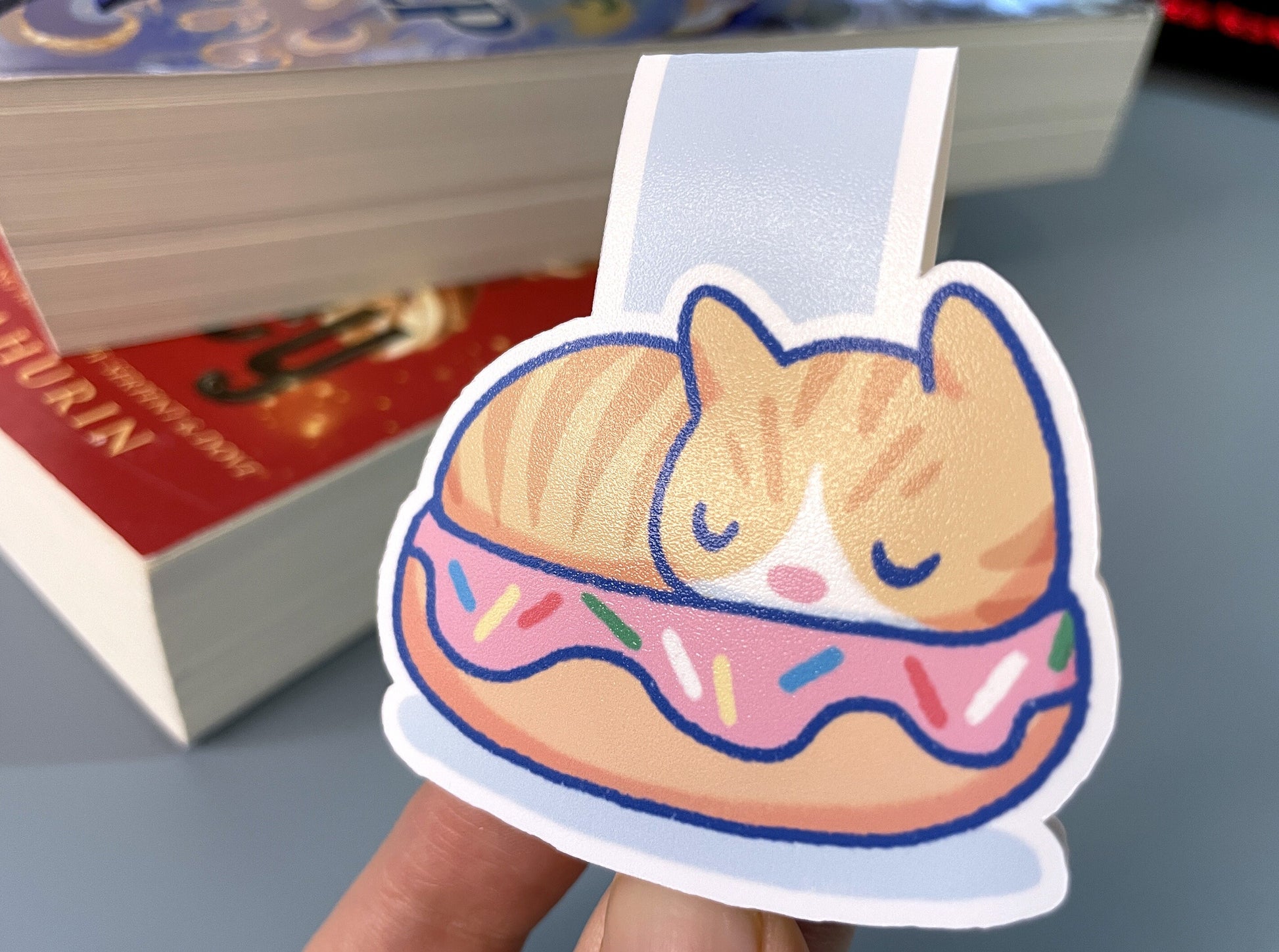 Cat Magnetic Bookmark // 21 different colors, cute cat handdrawn art, cat lover gift, pet bookmark