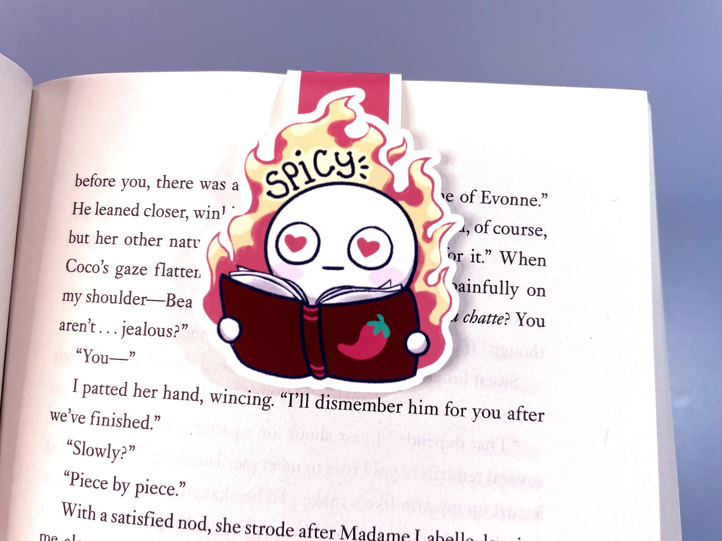 Spicy Magnetic Bookmark // funny handdrawn art, book lover gift, booktok, booktube, romance bookmark