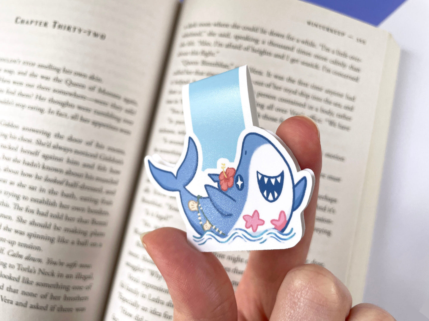 Mermaid Shark Magnetic Bookmark / kawaii summer themed bookmark, beach party, summer vacation