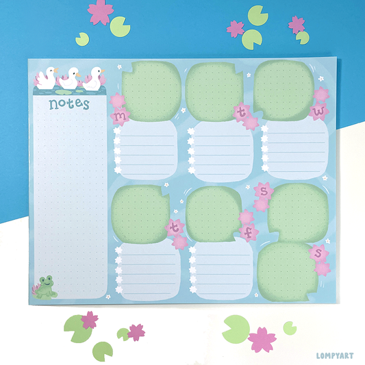 Pond Pals Weekly Planner Deskpad