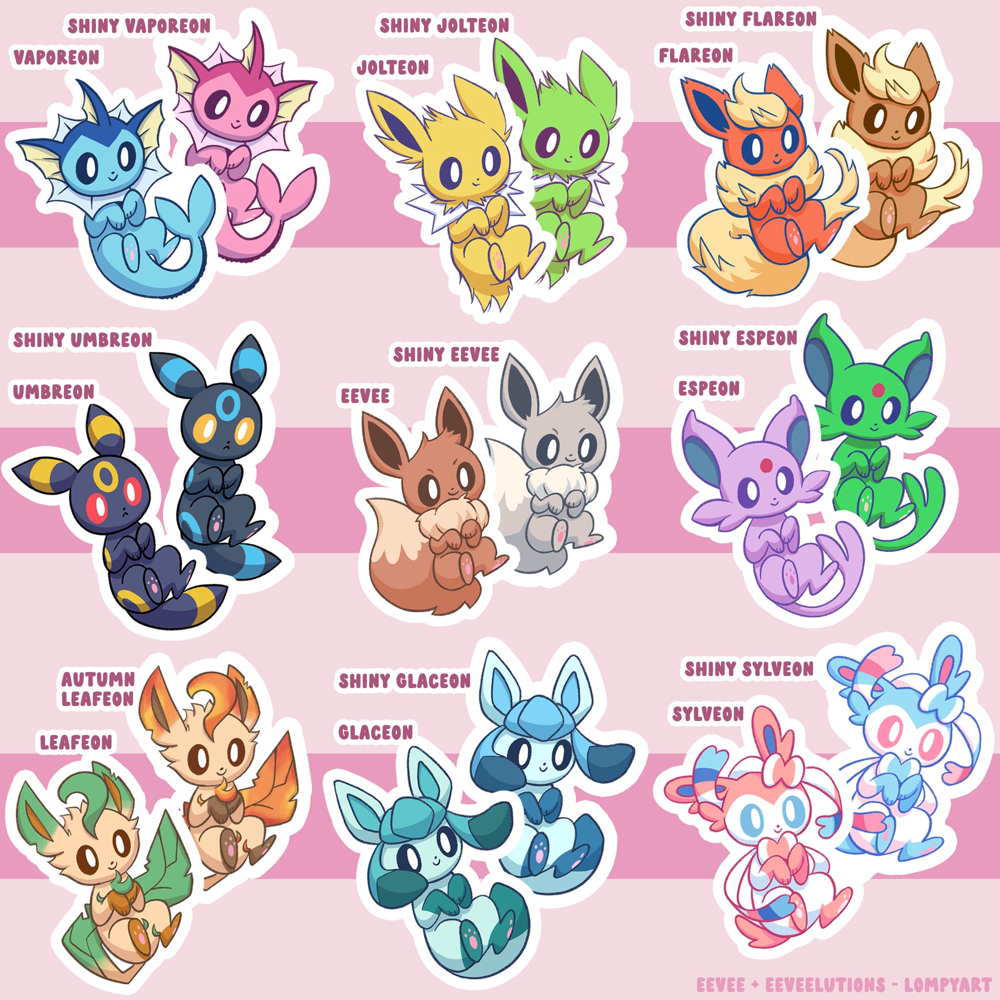 Shiny Eevee Evolutions Pokemon Eeveelutions Coloring shiny-eevee-evolutions-pokemon-eeveelutions-coloring