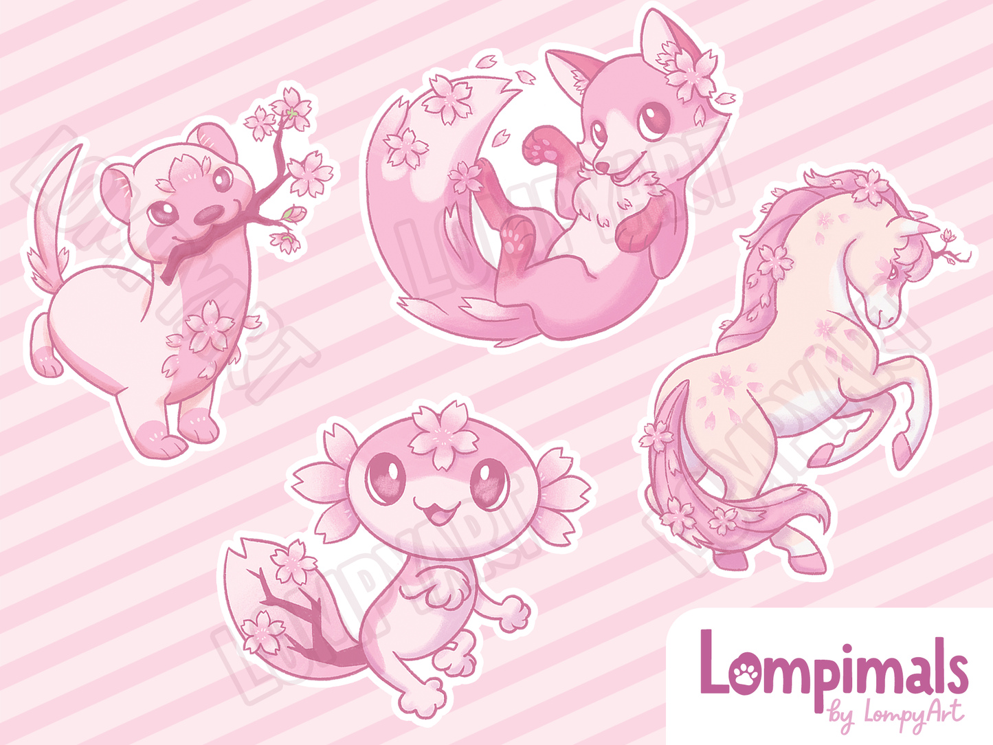 Sakura Lompimals - Stickers/Magnets/Bookmarks