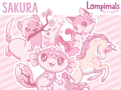 Sakura Lompimals - Stickers/Magnets/Bookmarks