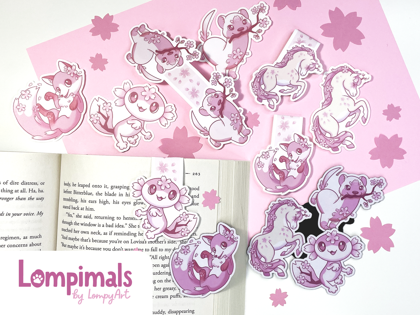 Sakura Lompimals - Stickers/Magnets/Bookmarks