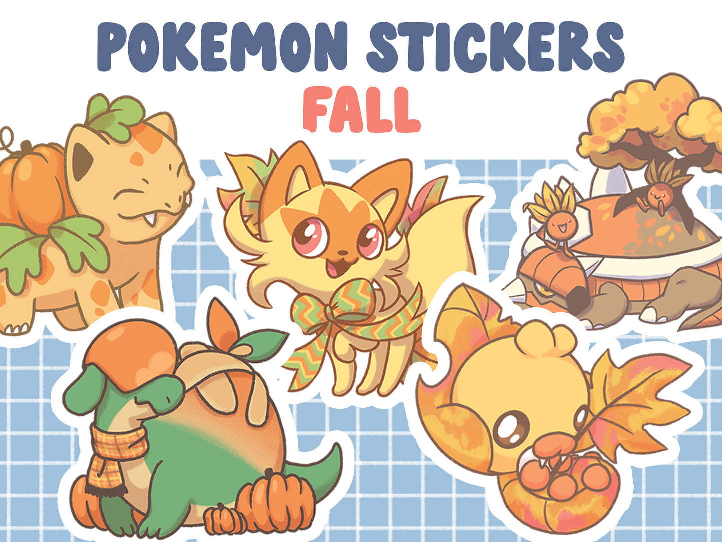 Pokemon Stickers - Fall Theme