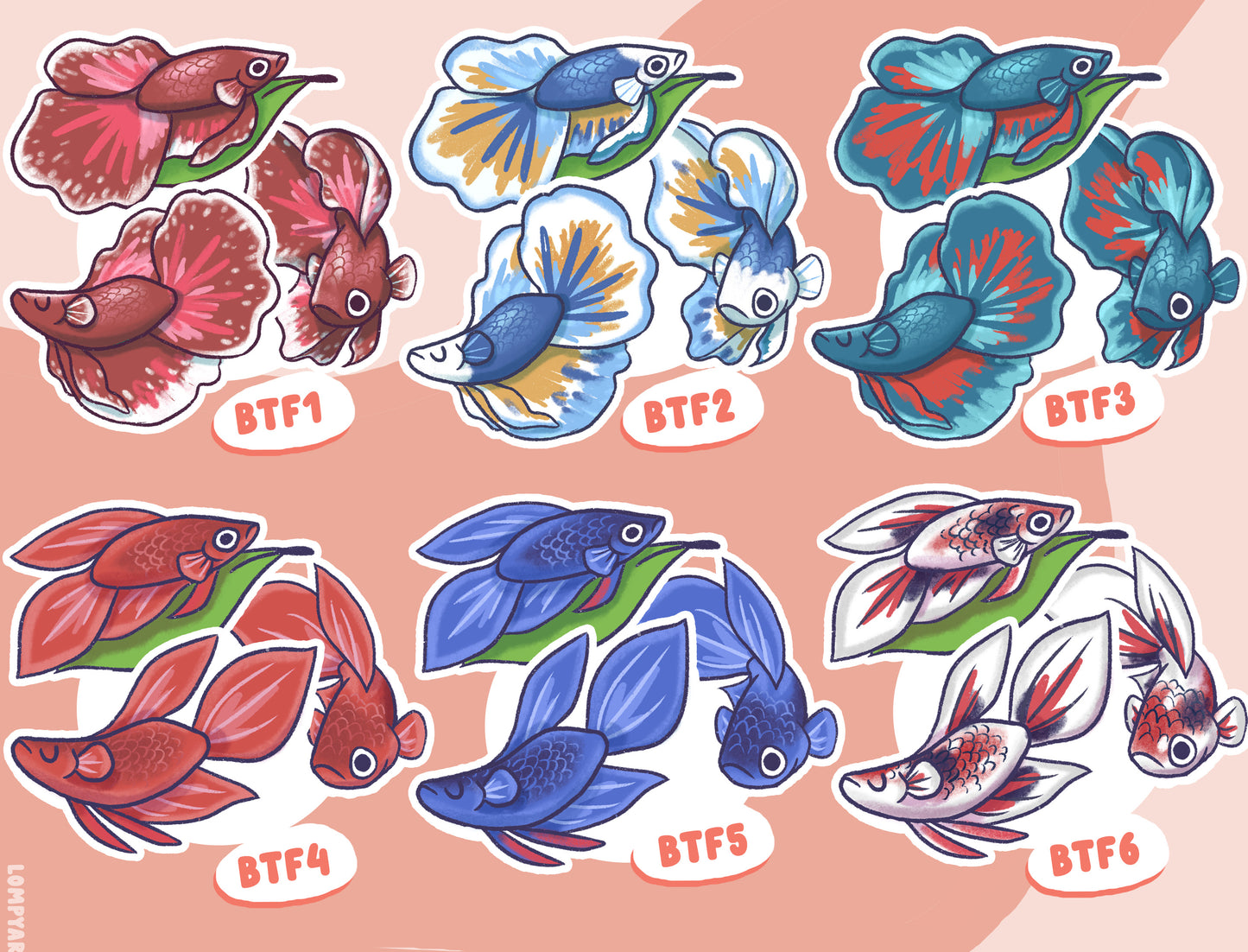 Betta Fish Sticker Set