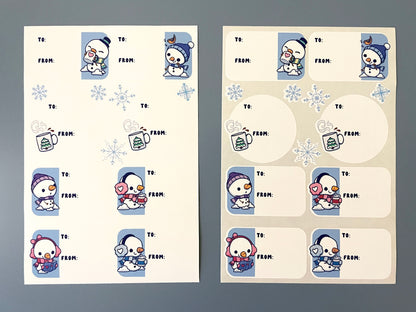 Winter Snowman Gift Labels