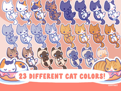 Choose your Cat color! Cat Sticker Pack Custom (23 different breeds, siamese ragdoll tabby tuxedo calico tortie tortoiseshell)